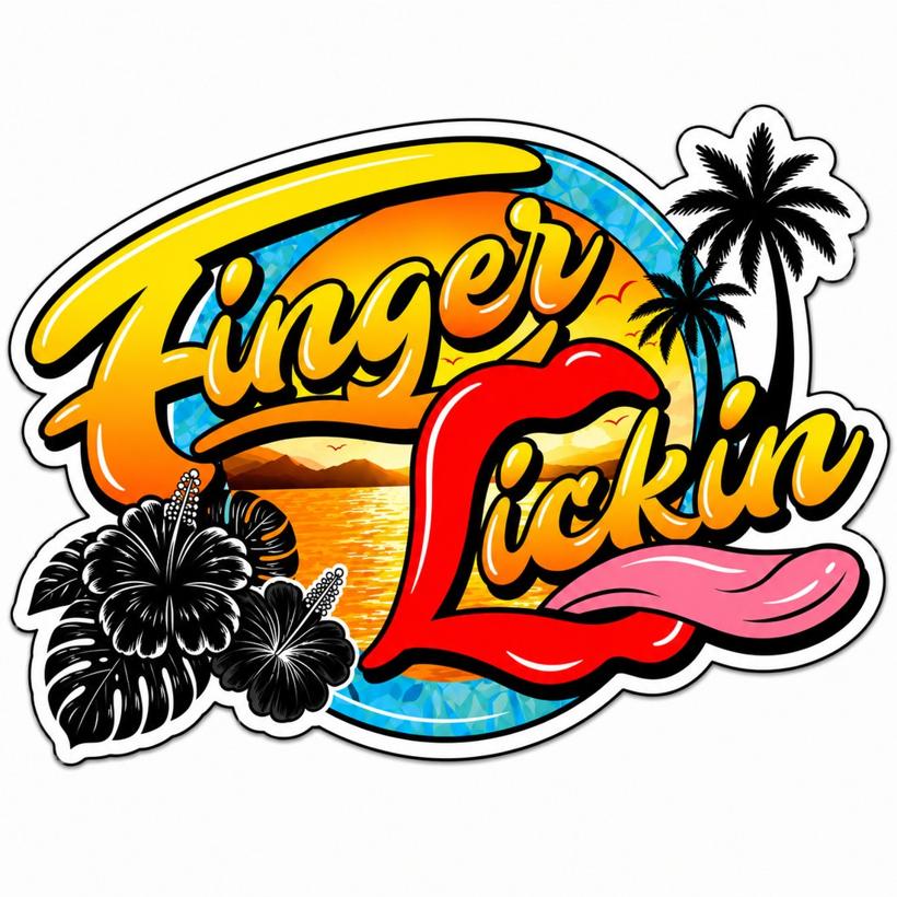 Finger Lickin logo sticker